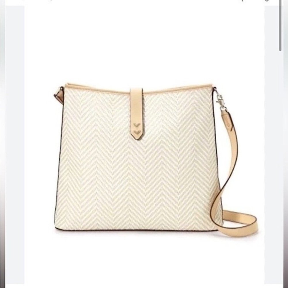 STELLA & DOT Cream and Tan Covet Hobo Bag